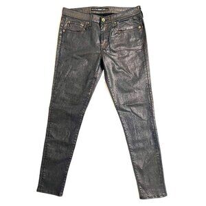 Big Star Envy Skinny Jeans Black with Gold Shimmer Cigarette Leg SZ 29 New